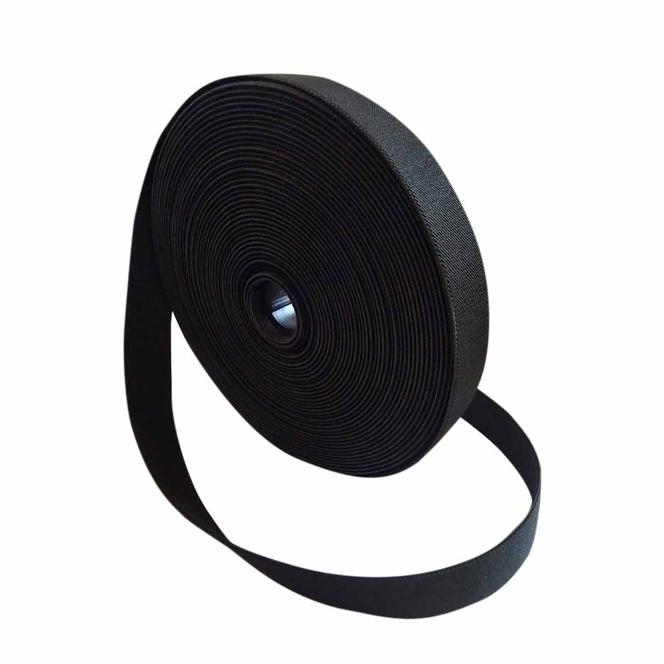 20mm Woven Black Single Side Twill